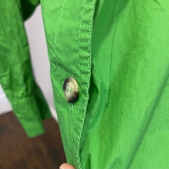 Nanushka Alyssa Dress in Green Womens Shirt Dress Button Front Designer Mini XL - Picture 5 of 10